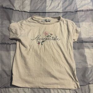 Aeropostale Kids Beige Floral Tee